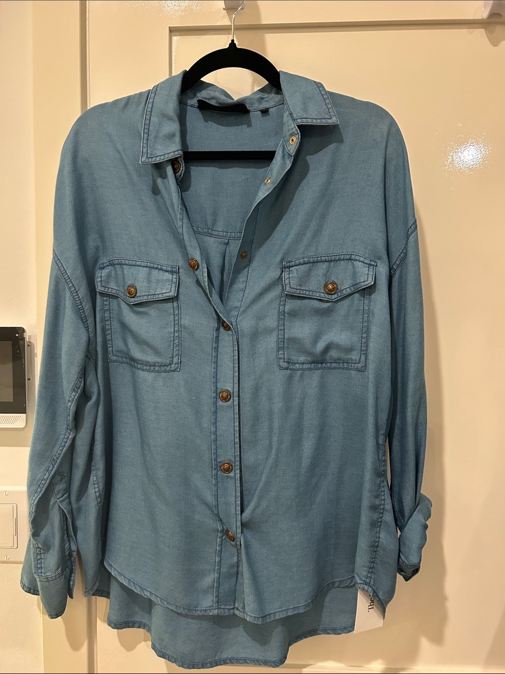 The Kooples Light Blue Denim Button-Down light weight Shirt Size M